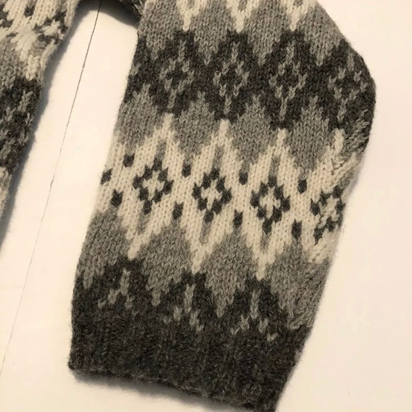 Vintage J Crew Tribal Gray Sweater Wool Size Large - Picture 5 of 6